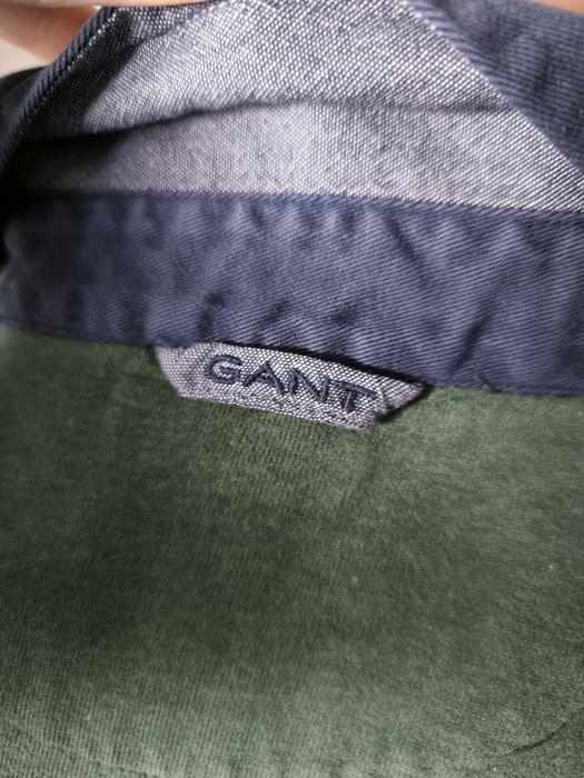 Gant longsleeve męski polo długi rękaw L zielone