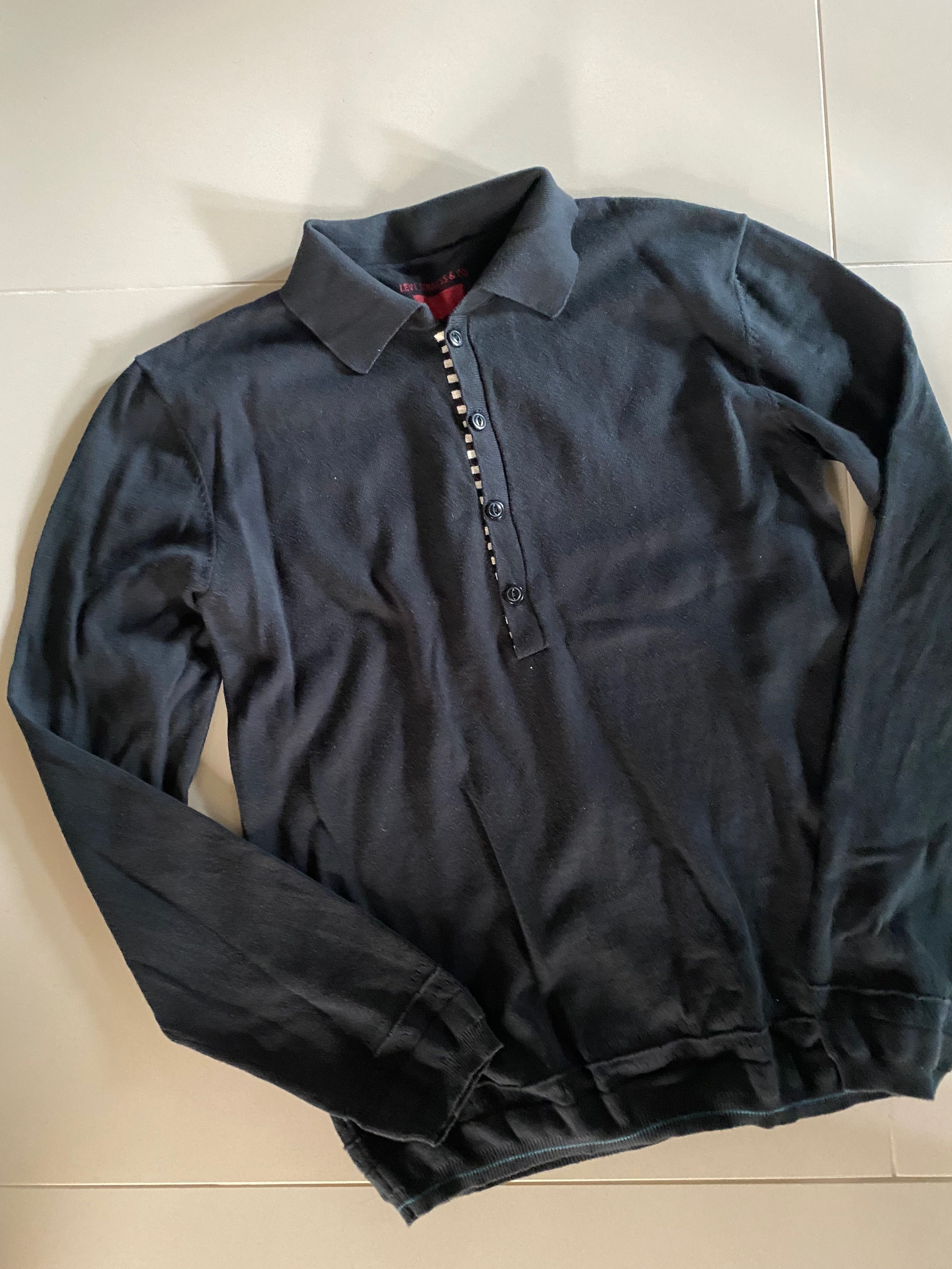 Levi’s sweter basic z kołnierzykiem i ażurowym zdobieniem M/L