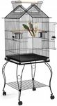 Klatka metalowa dla ptaków Yaheetech 59,5 x 59,5 x 145 cm kolor czarny