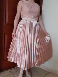 Suknia plisowana morelowa 36 ChiChi London z metkami.
