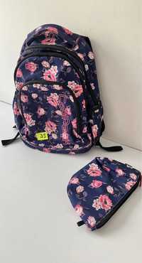 Plecak szkolny w kwiaty dla dziewczynki