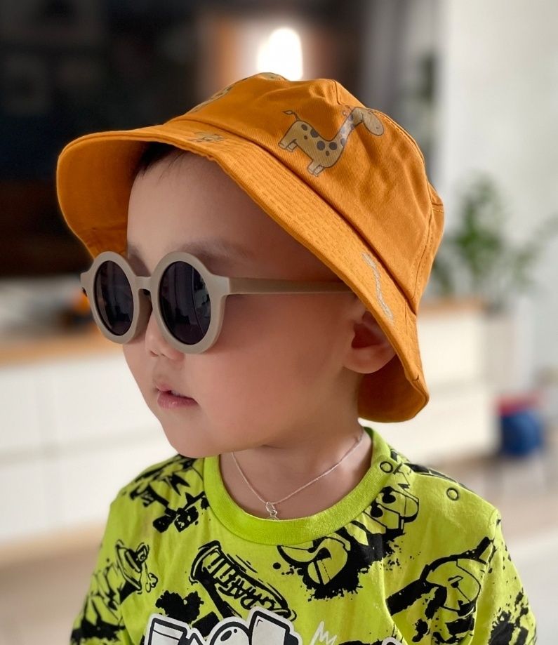 Хлопковая летняя детская панамка панама шапка кепка жираф