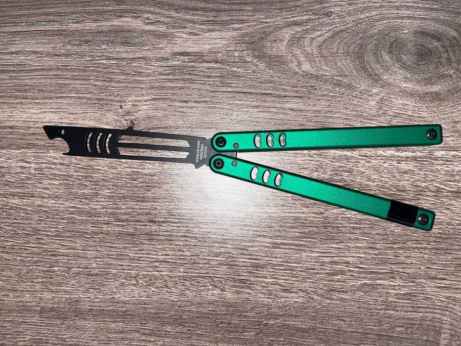 Ніж‑метелик Squid Industries Mako V4.5 Inked Green (балісонг, бабочка)