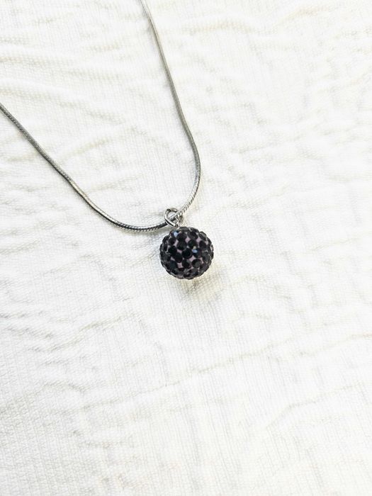 Naszyjnik z kuleczką, wisiorek, srebro