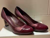 Buty skórzane Gino Rossi Frida bordowe czółenka na obcasie 39,5