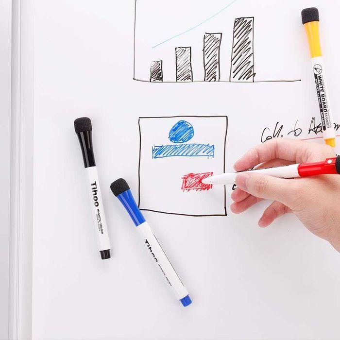 Markery suchościeralne, mazaki do tablic, 5 kolorów, 8 sztuk