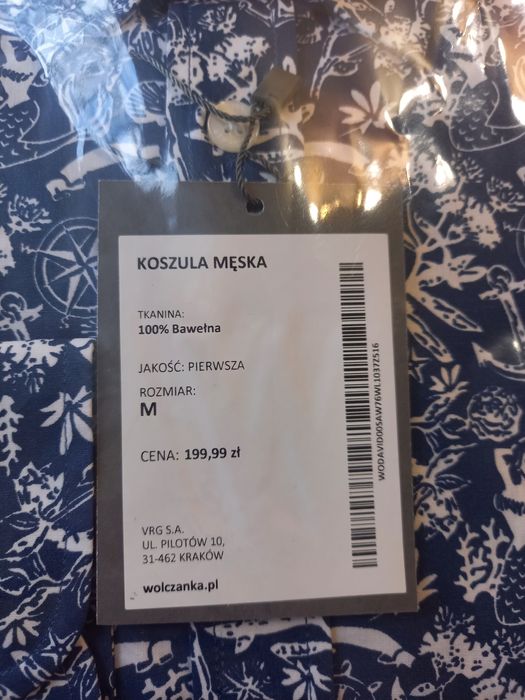 Nowa męska koszula WÓLCZANKA w piękny, oryginalny wzór, elegancka