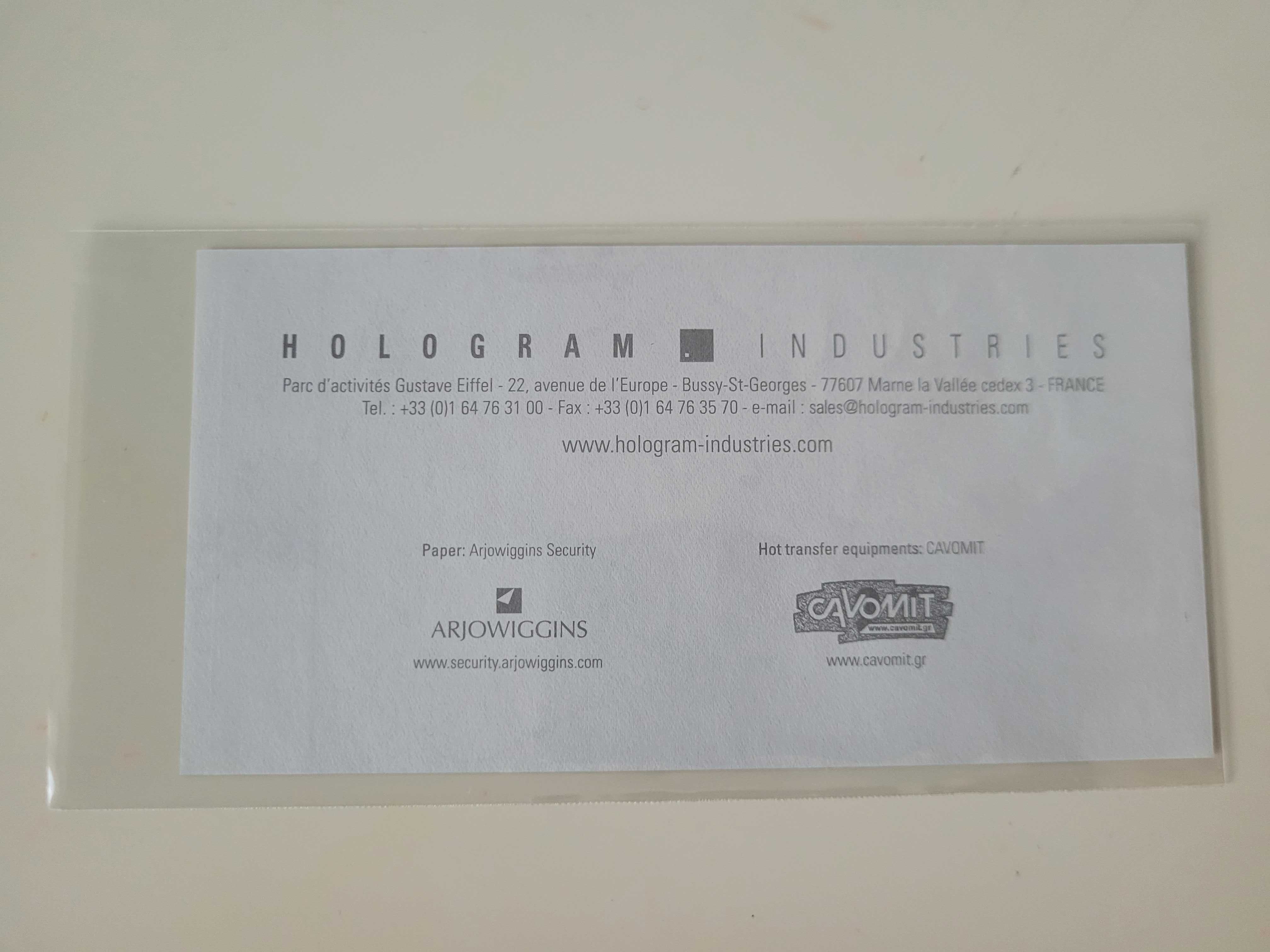 Hologram Industries - hologram MOTYLE, PSZCZOŁA, BIEDRONKA- UNC