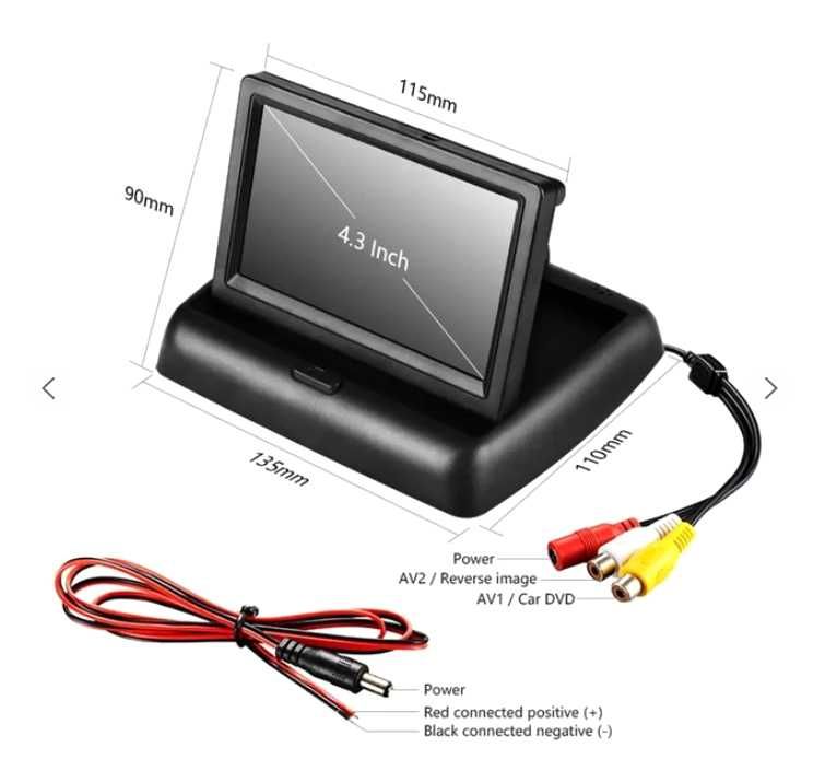 Монітор авто висувний для камери заднього виду 5" дюймів кольоровий