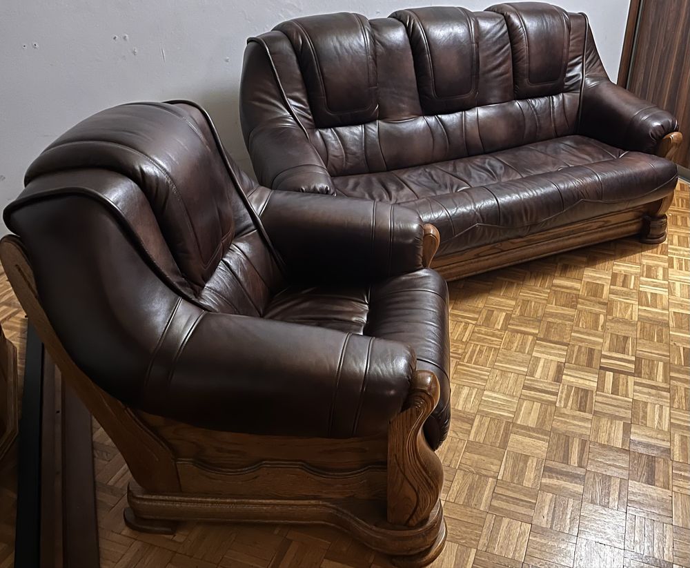 Zestaw mebli wypoczynkowych ze skóry