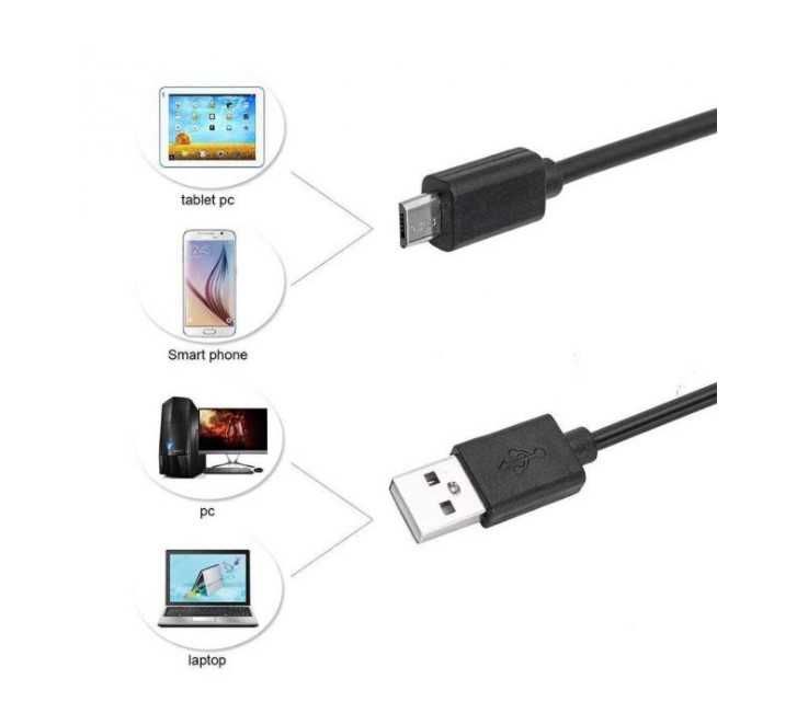 Эндоскоп цифровой  толщина 7 мм USB/micro-USB с подсветкой 1 м...