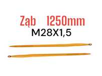 Solidny ząb do ładowacza 1250mm Prosty Kwadrat Gwint M28x1.5 Ciężki