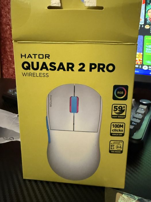 Продам мишy Hator Quasar 2 Pro wireless white/Cerulean