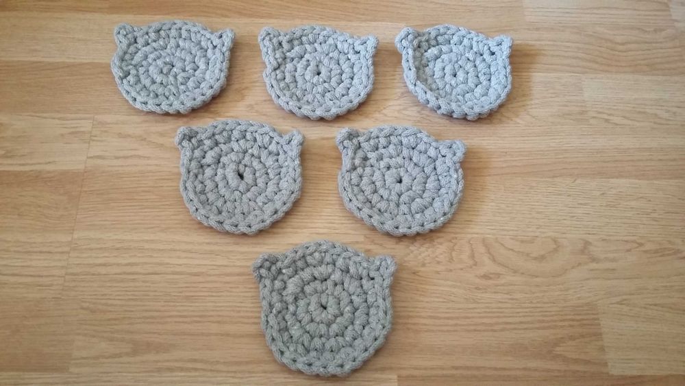 Podkładki na szydełku kot kocie uszy handmade