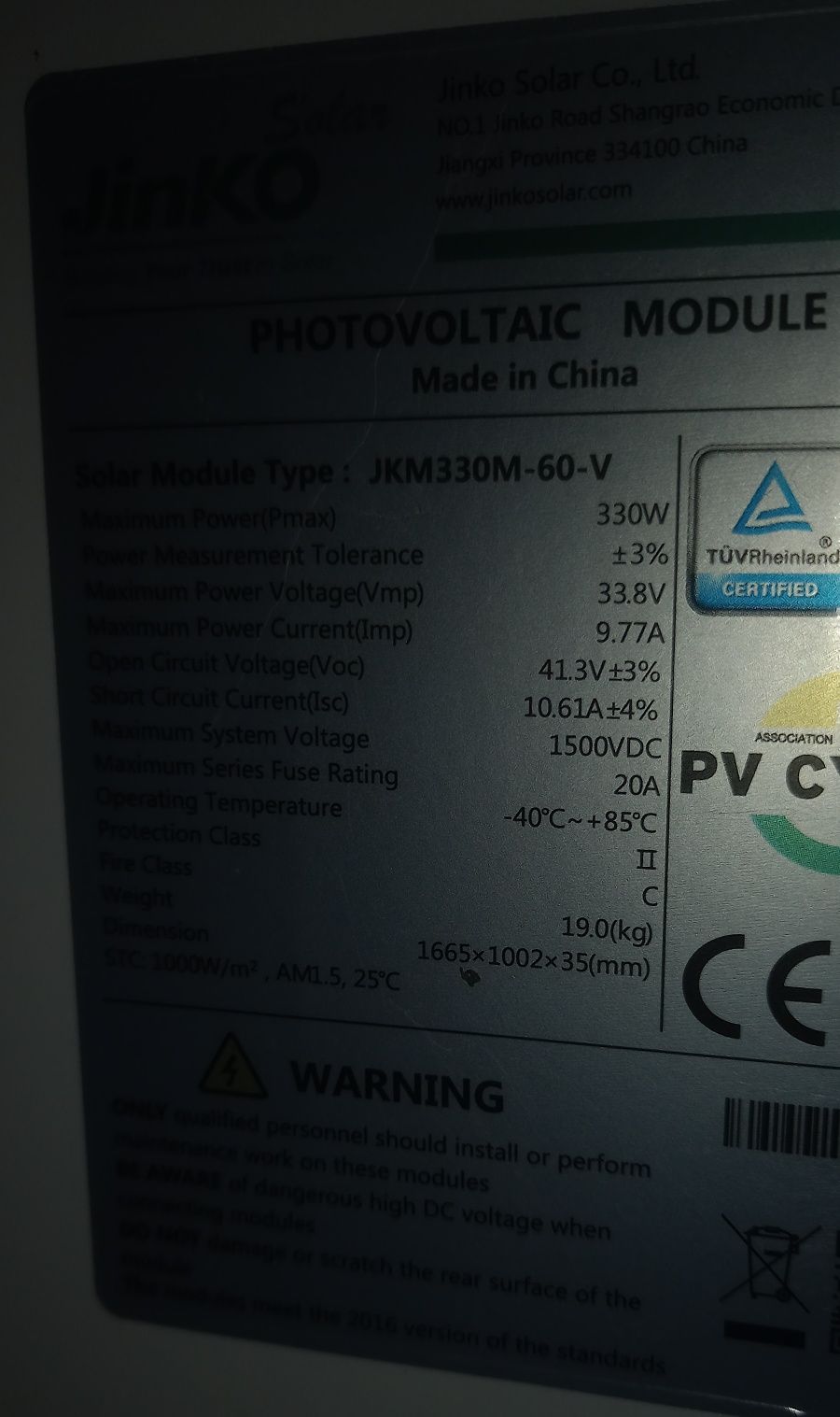 1 painel solar fotovoltaico de 330W Ler com atenção a descrição