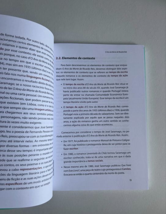 “O Ano da Morte de Ricardo Reis” - livro de apoio ao estudo