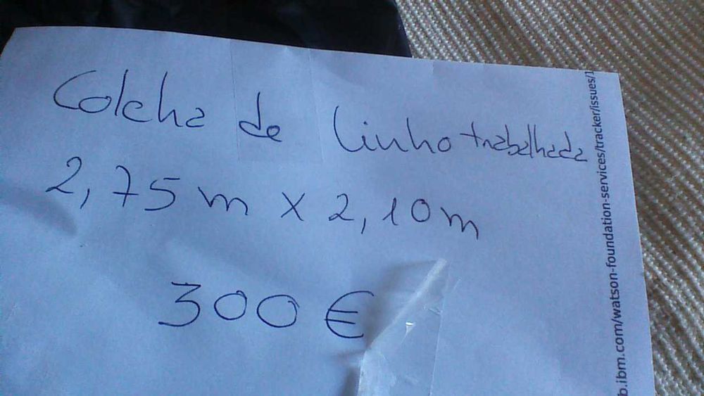 Colcha de Linho trabalhada à mão