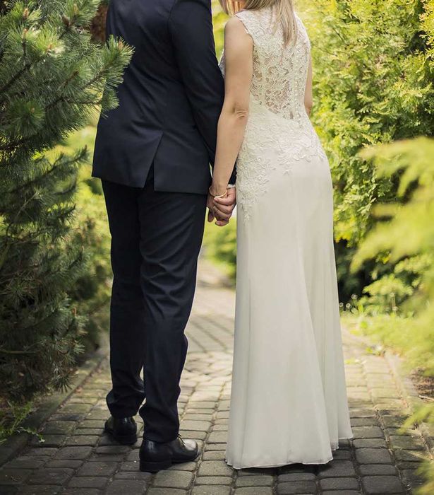 Suknia ślubna ecru + welon 3m + marynarka