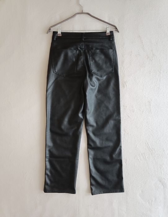 H&M p 38/40 жіночі штани брюки рівного крою зі штучної шкіри