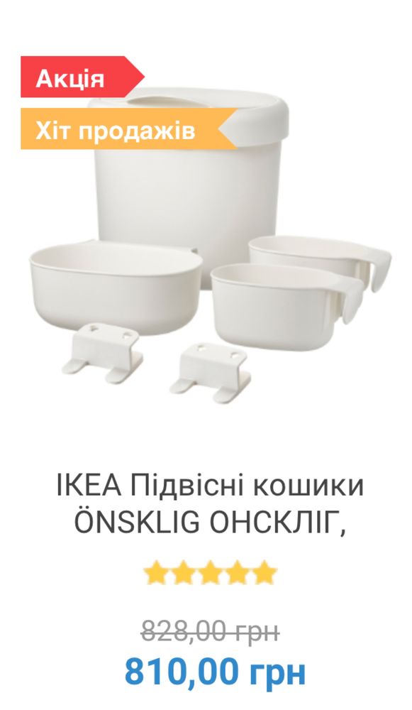 Підвісні кошики ikea