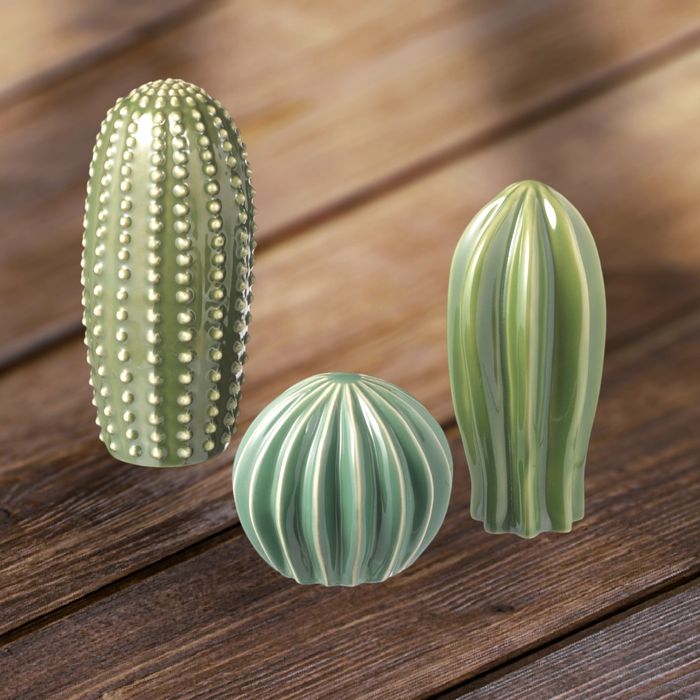 Ikea kaktusy ceramiczne komplet dekoracji 3 sztuki Nowe