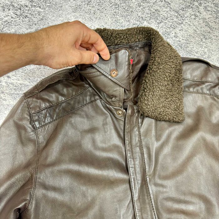 Кожаная куртка бомбер авиатор М размер