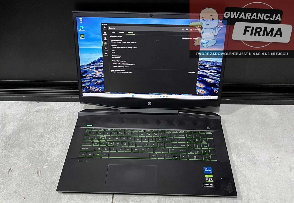 Laptop HP Pavilion Gaming 17-cd2201nw | I5 | RTX 3050 | SSD | Sprawny