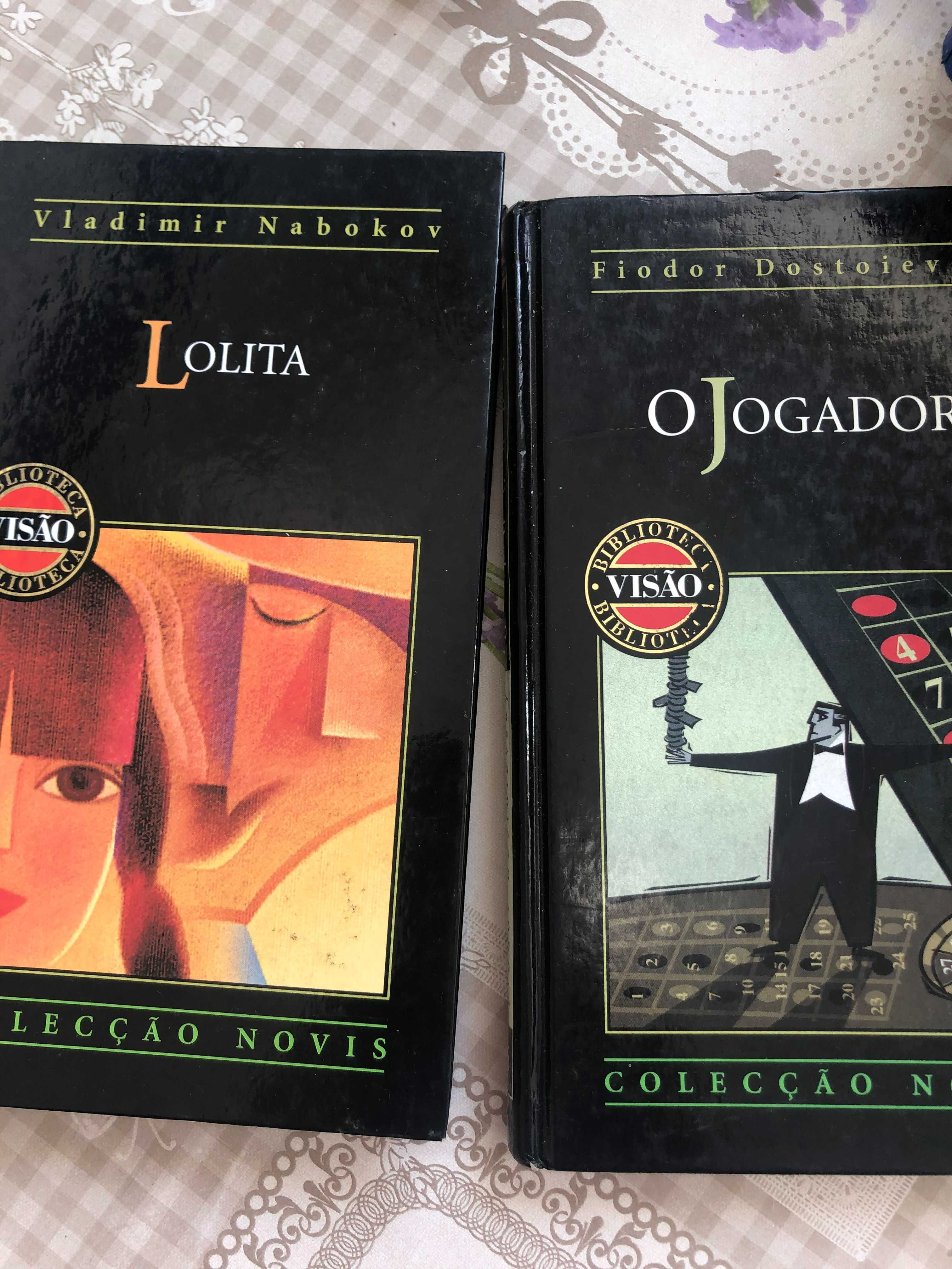 Livros intitulados "Lolita" e "O Jogador"