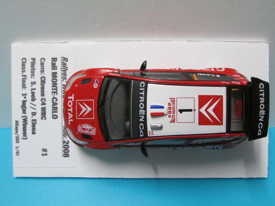 Citroen C4 WRC #1 (Loeb) : Winner Rally Monte Carlo 2008 - Altaya 1/43