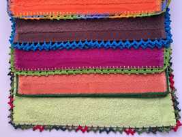 Toalhas pano 100% algodão com picot artesanal  várias cores 30 x 30 cm