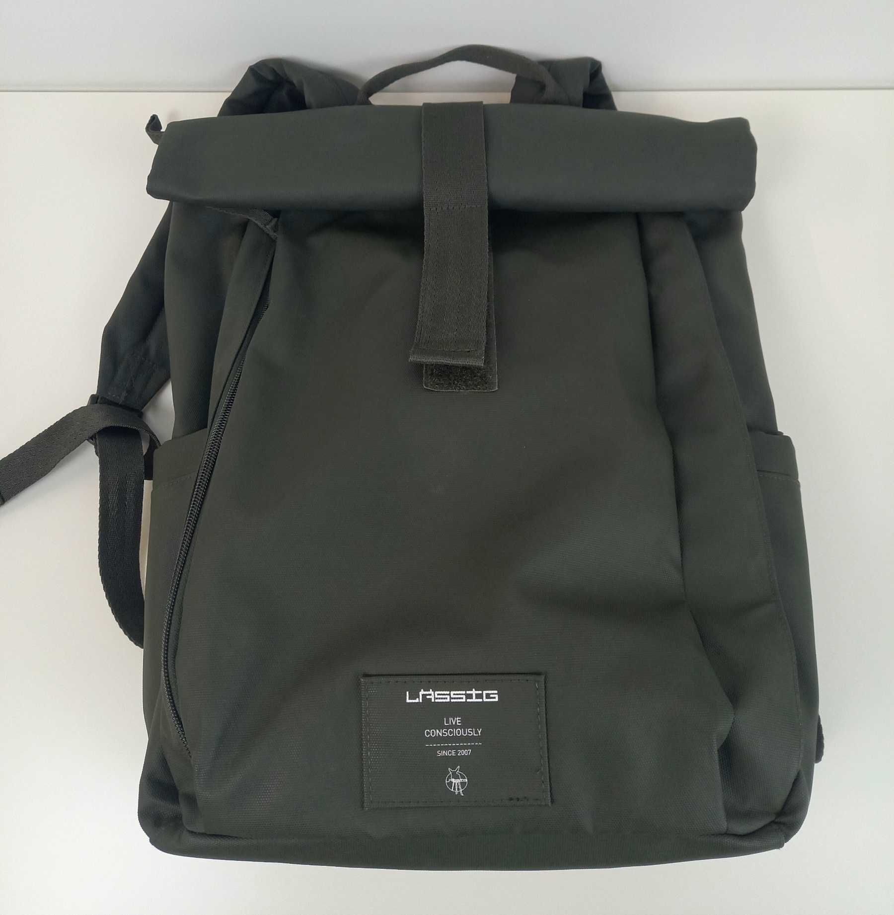 Plecak organizer Lassig Green Label Rolltop Up Backpack Olive zielony
