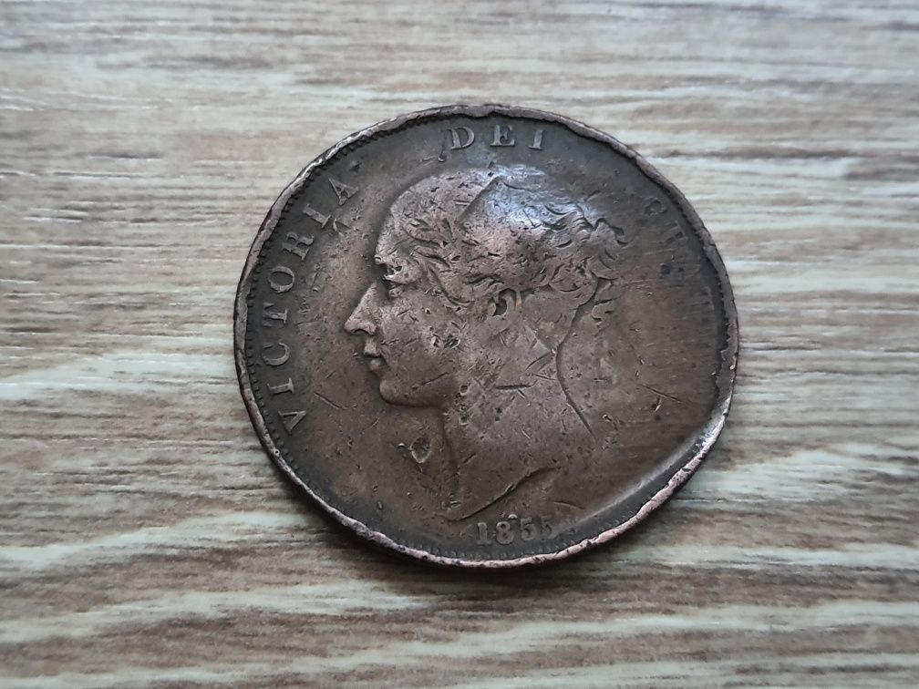 Великобритания 1 пенни 1855 года.