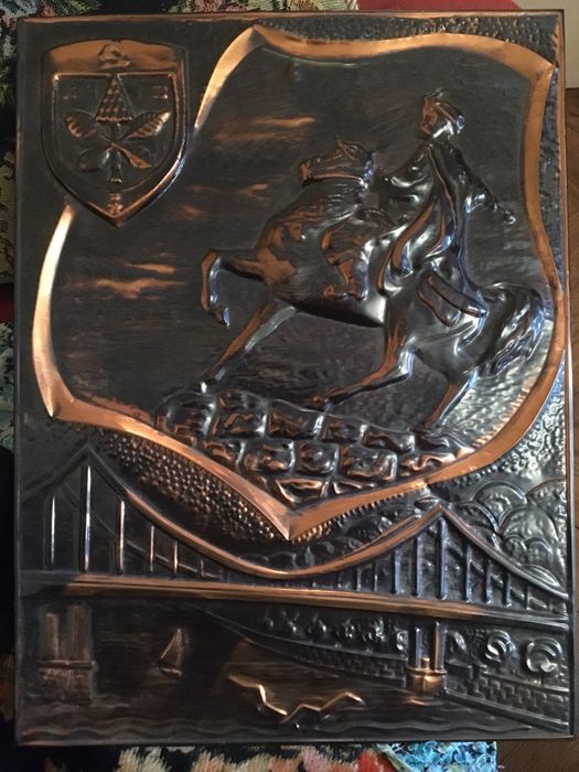 Богдан Хмельницкий сувенир картина антиквариат ссср чеканка декор киев