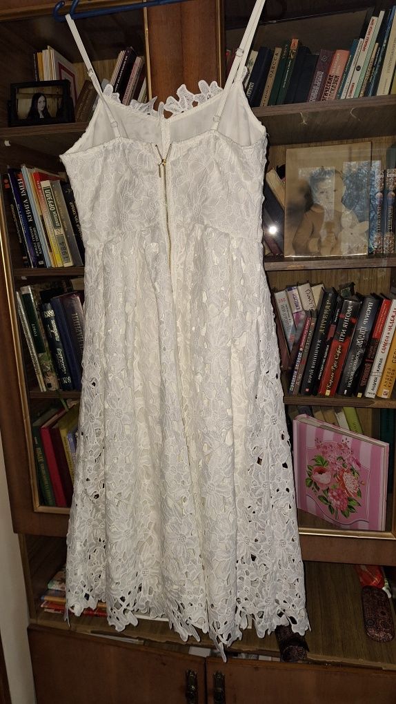 Весільня сукня,білий кружевний сарафан,біла сукня,святкова сукня