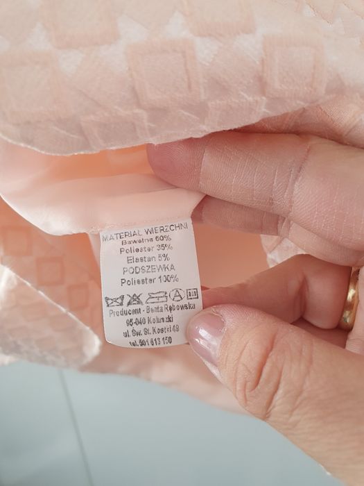 Brzoskwiniowa sukienka na chrzciny, komunię, wesele r. 38