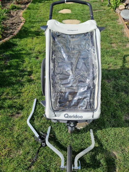 Przyczepka rowerowa , z kołem do biegania i kolem spacerowym Qeridoo