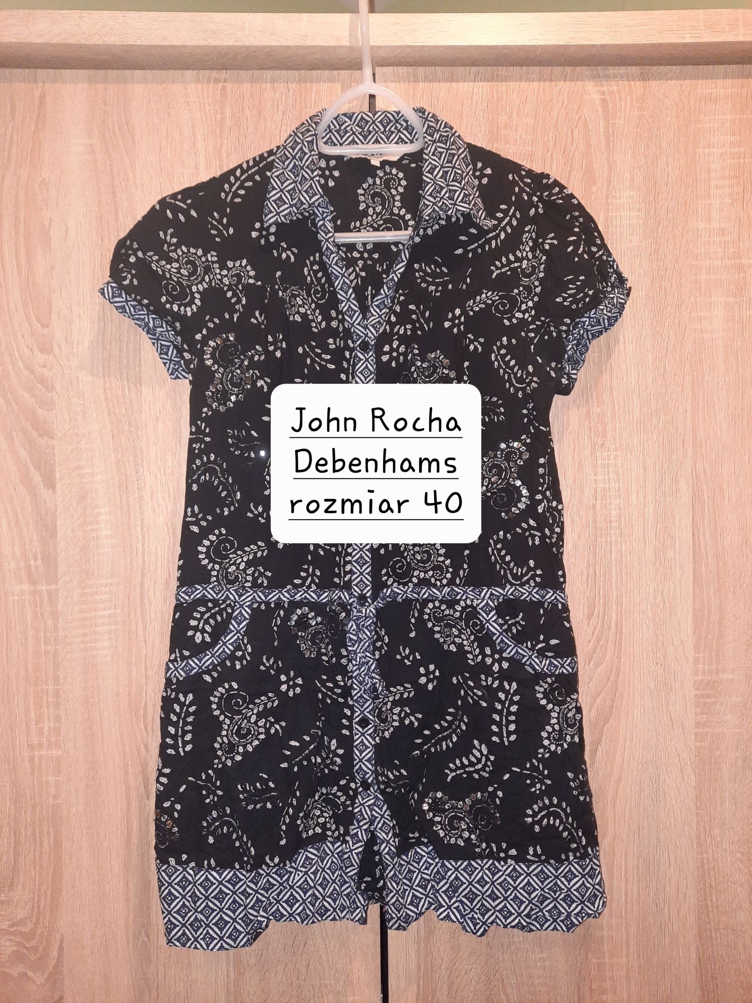 Rocha John Rocha Debenhams koszula/ tunika orientalny wzór rozmiar 40