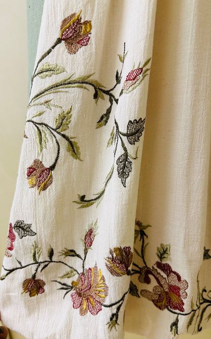 Сукня балон вишиванка ZARA біла лляна вишита платье вышиванка льон лен