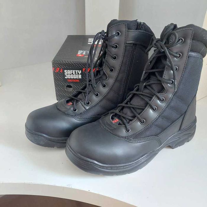 Botas SAFETY JOGGER pretas, ideais para vigilantes, PSP e seguranças.