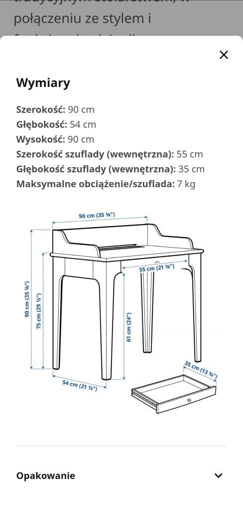 Toaletka / biurko IKEA Lommarp