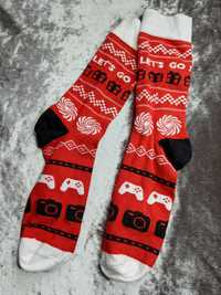 Новогодние носки. Прикольные носки . Носки красные