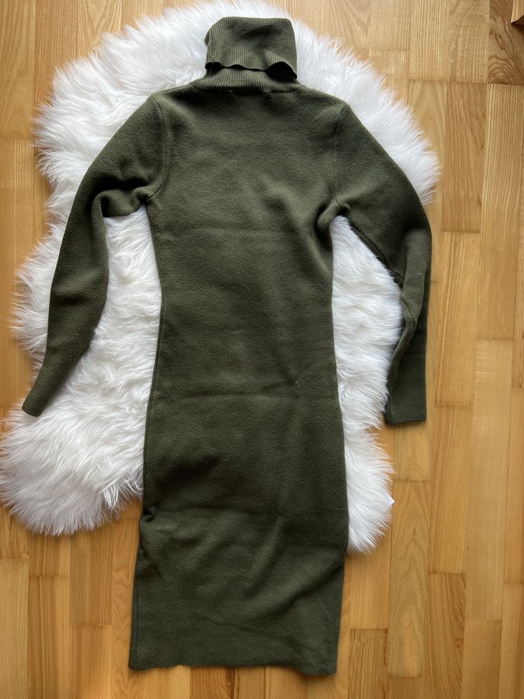 Sukienka midi z golfem Deezee khaki S