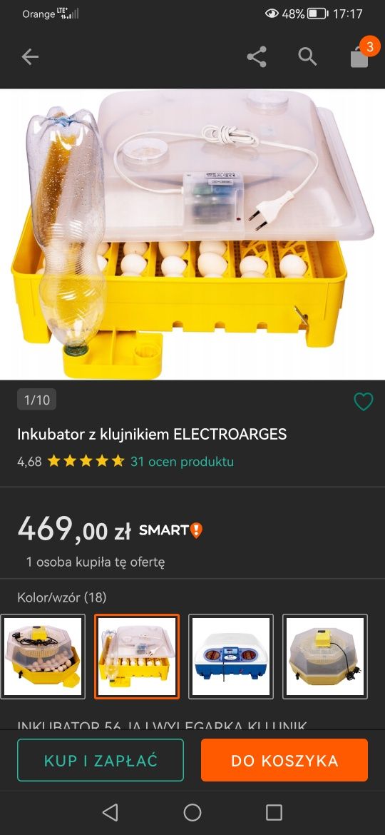 Inkubator z klujnikiem jak nowy