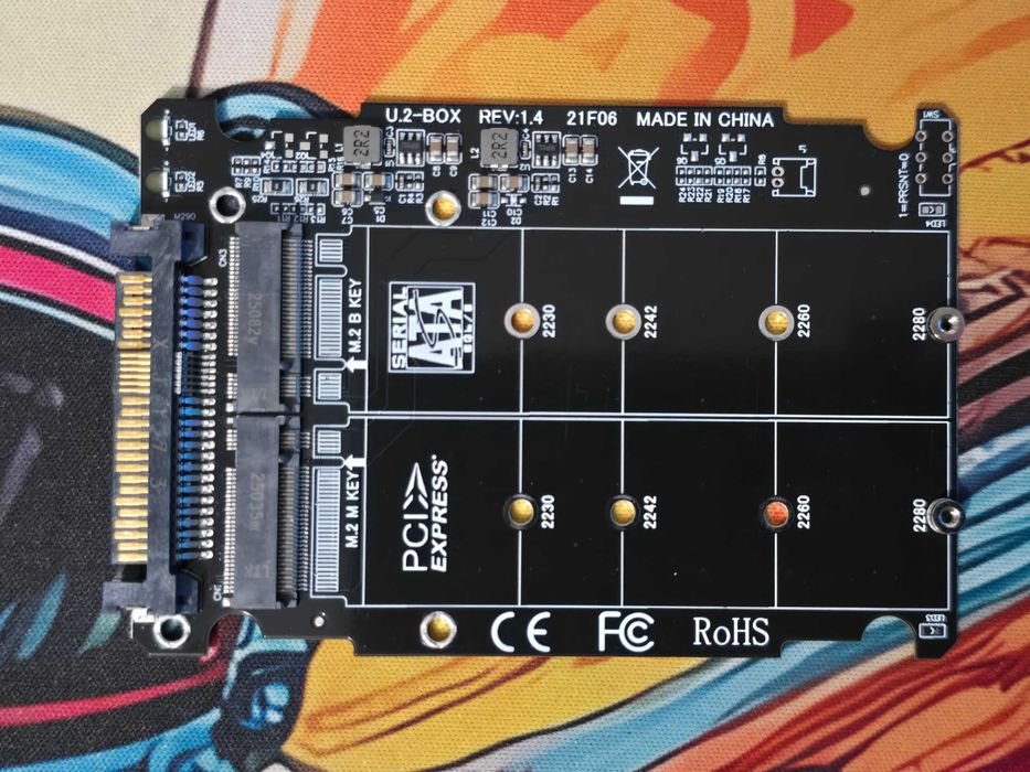Adaptador U.2 para M.2 NVMe/SATA 2,5" (U2‑BOX Rev 1.4)