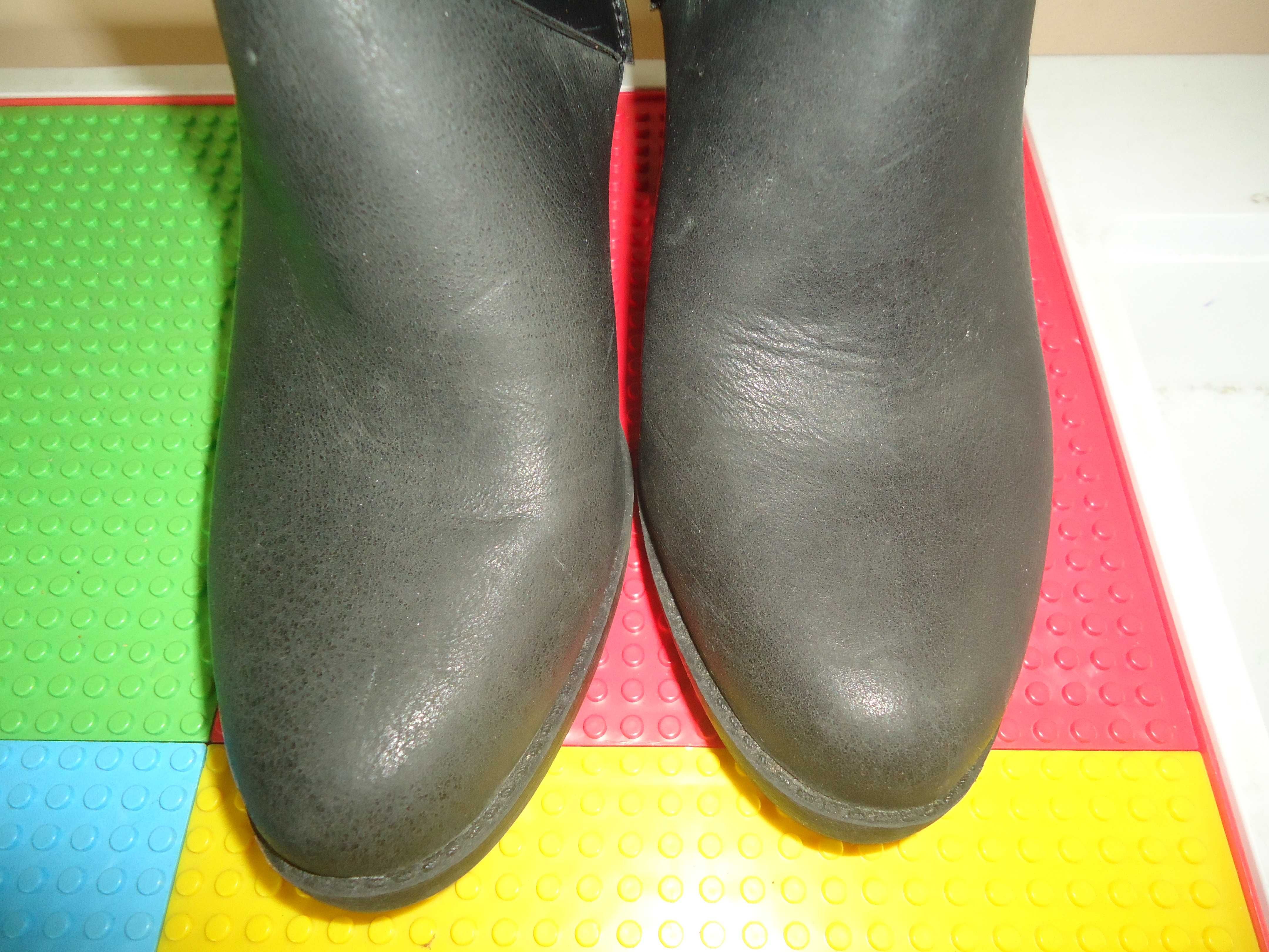 Head Over Heels by Dune Posey Czarne botki na klocku obcasie Rozm 40