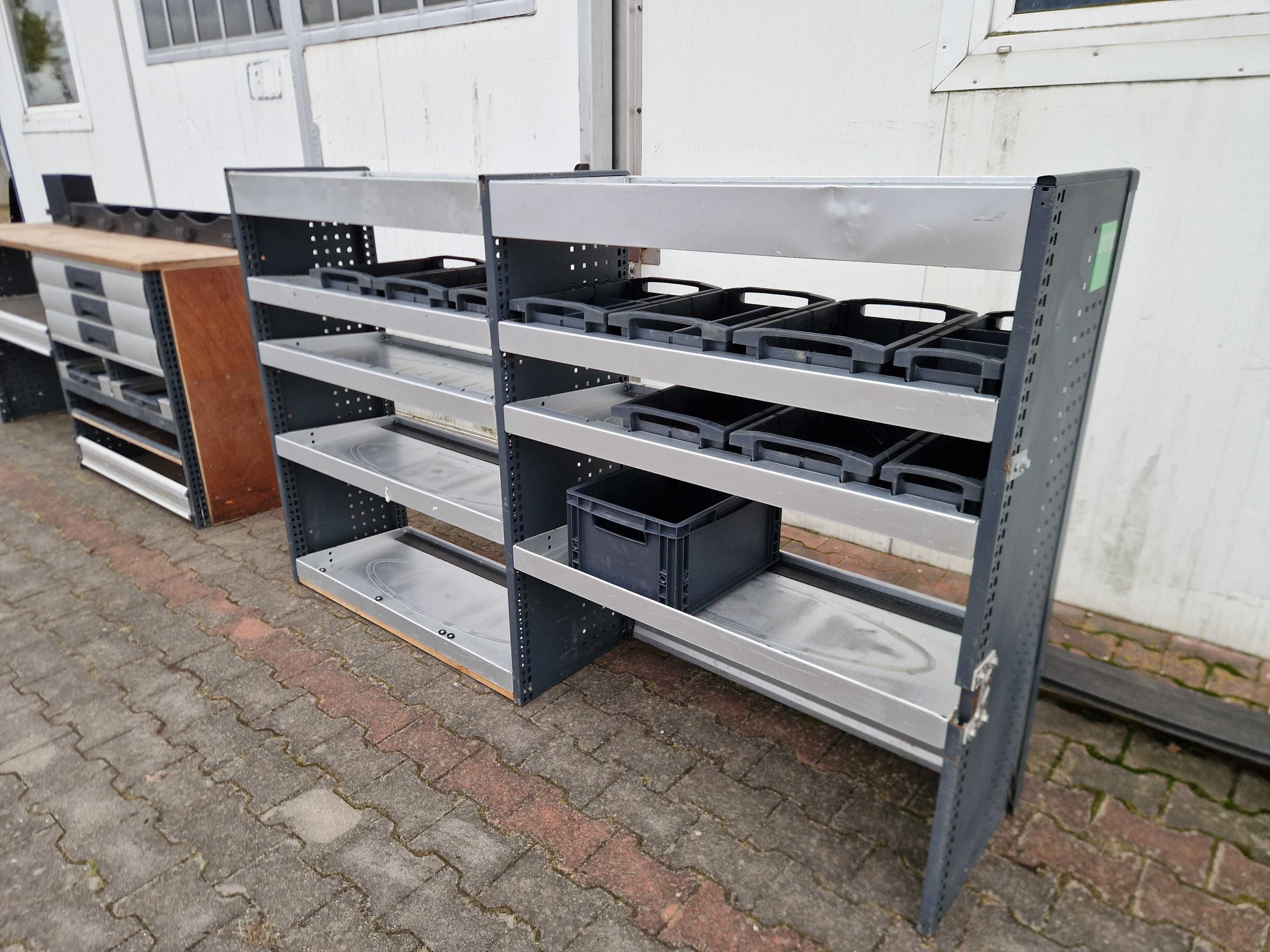Regały do busa Zabudowa serwisowa warsztatowa BOTT szafki regał