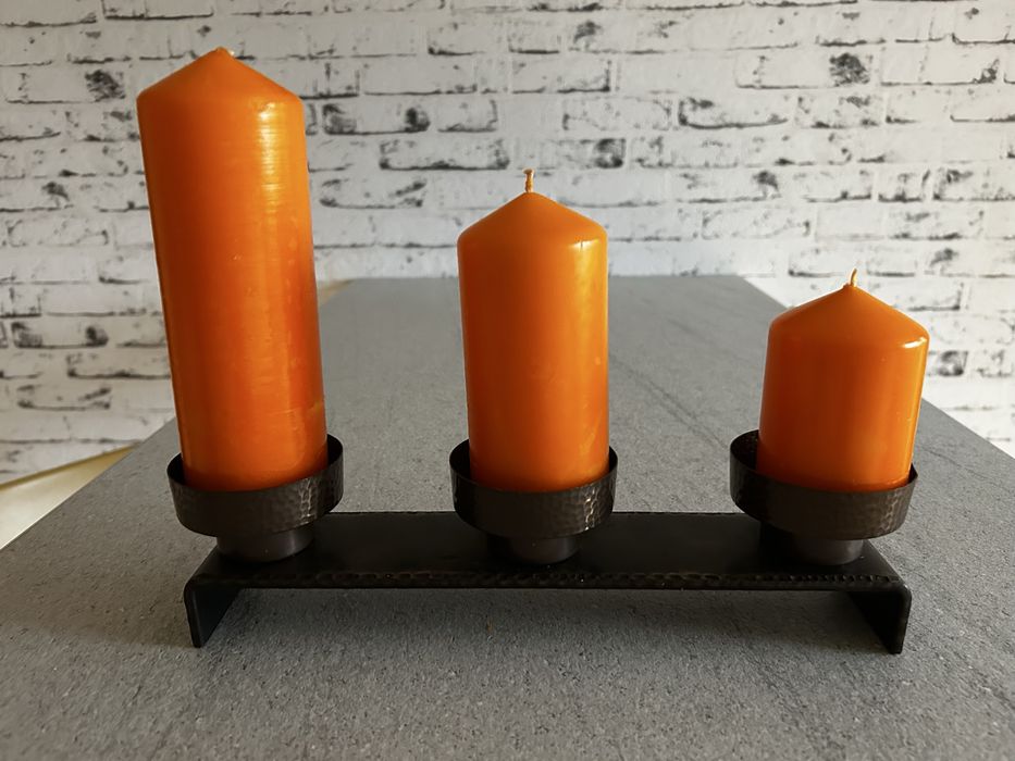 Świecznik metalowy – potrójny