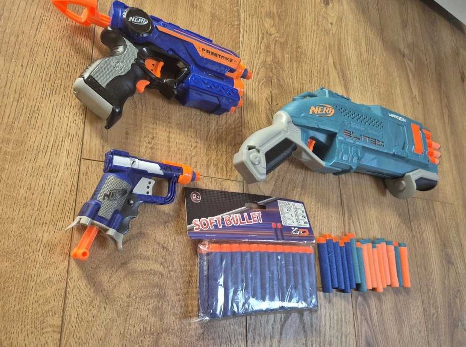 Zestaw nerf 3 szt i dodatkowe strzałki