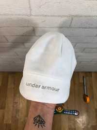 Білосніжна шапка біні ушанка under armour (Андер армур)Флісова якісна