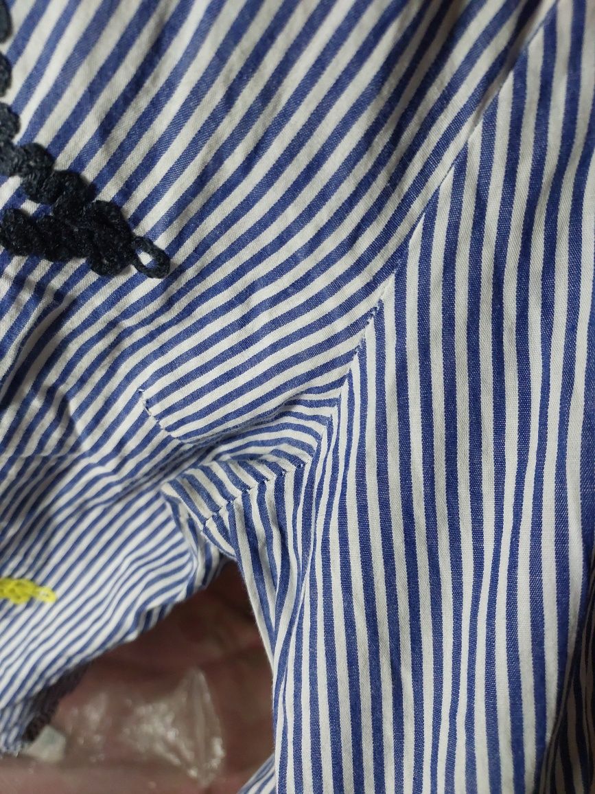 Рубашка в полоску, блузка, блузка синяя с белым